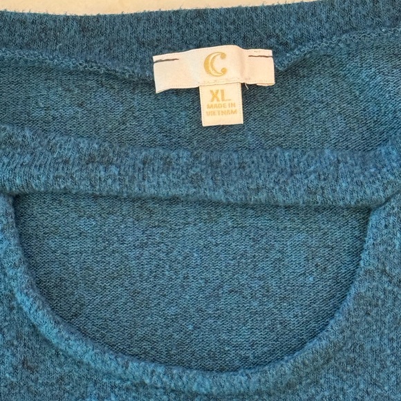 Charming Charlie Teal Keyhole Sweater- size XL - Picture 6 of 7
